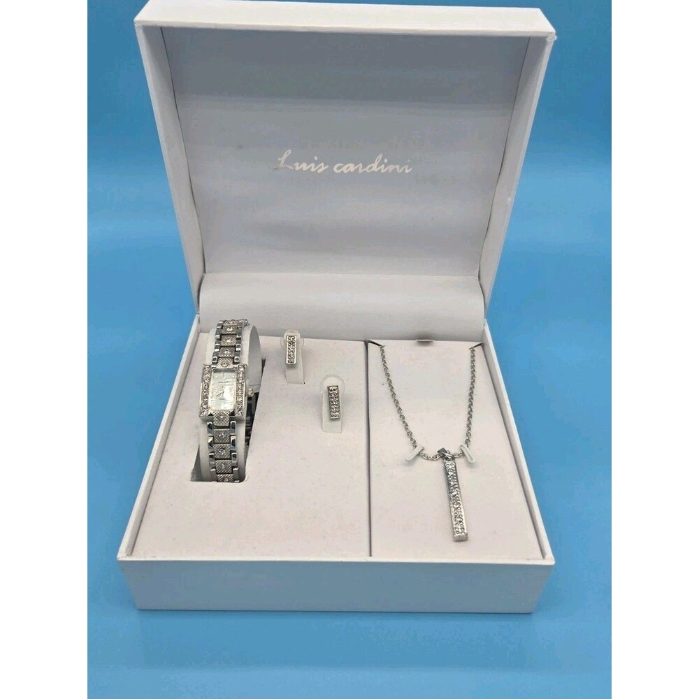 Luis Cardini Fashion Watch Set with Necklace and Earrings
